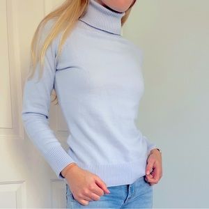 Powder Blue Slim Turtleneck Swearer